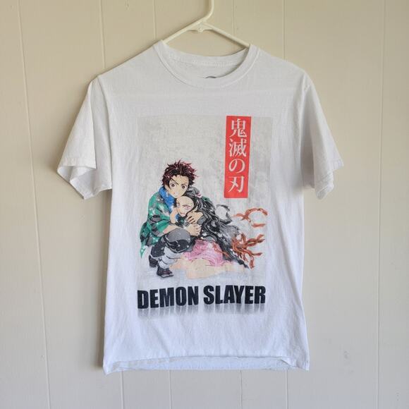 Hot Topic Tops - Hot Topic White Demon Slayer Graphic T-Shirt